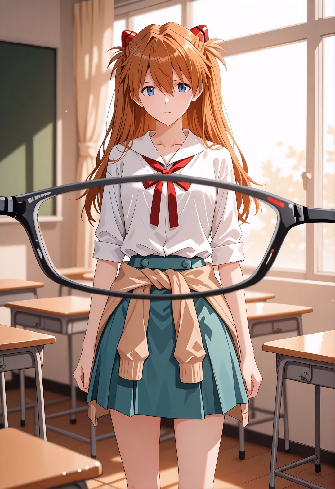 エヴ◯ンゲリオンア◯カ催●学校プール露出凌●パロディ 制服脱衣と水着野外セックス満載CG集