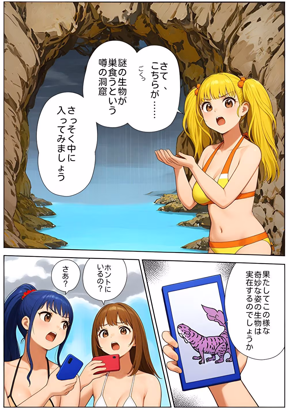 海辺のホラー -キモイ蟲が口の中に！-