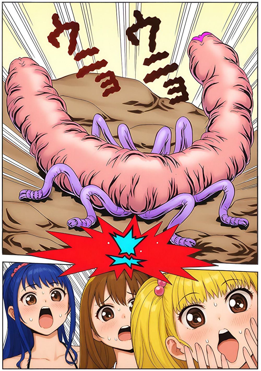 海辺のホラー -キモイ蟲が口の中に！-