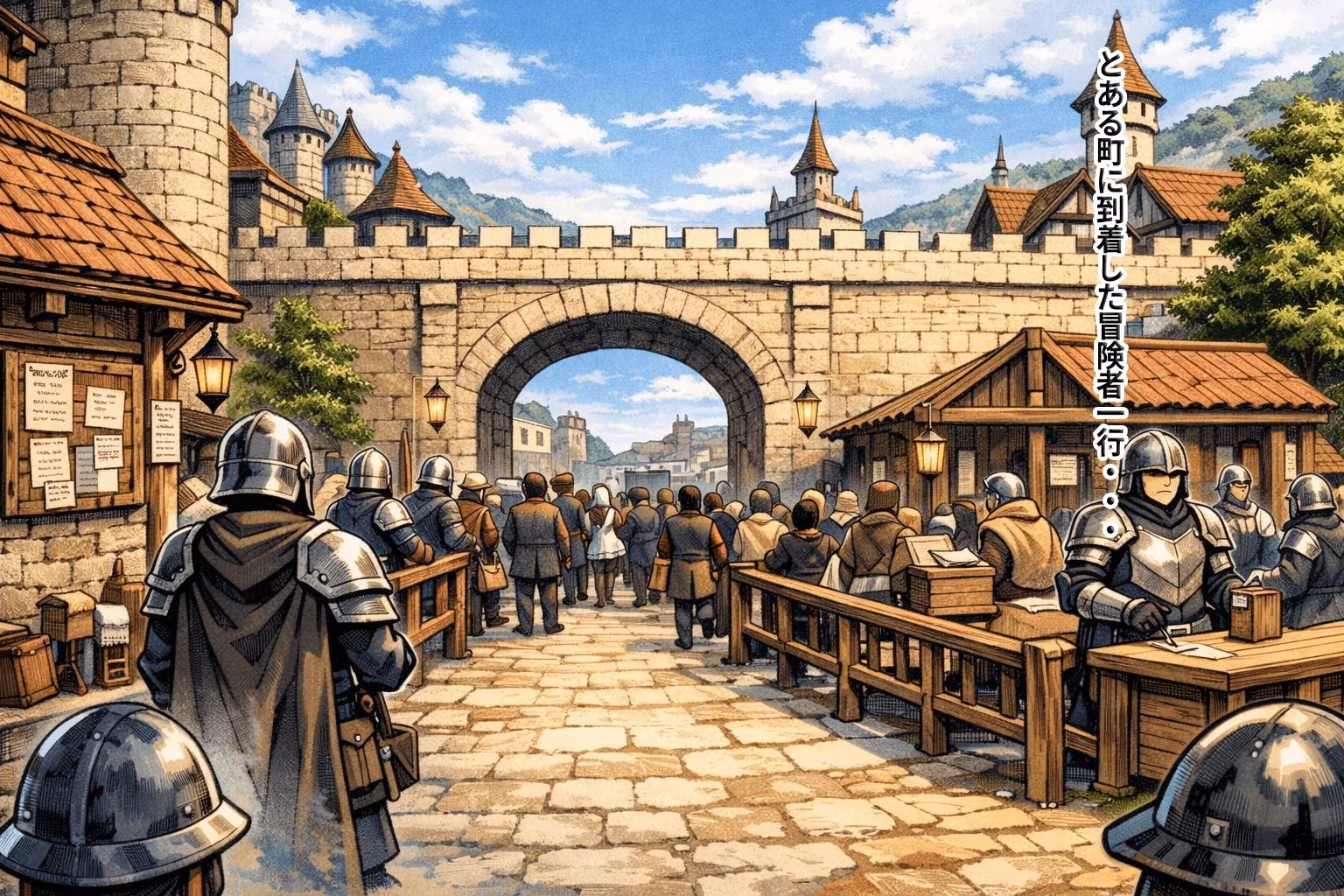 冒険者一行検問所 屈辱の身体検査！？