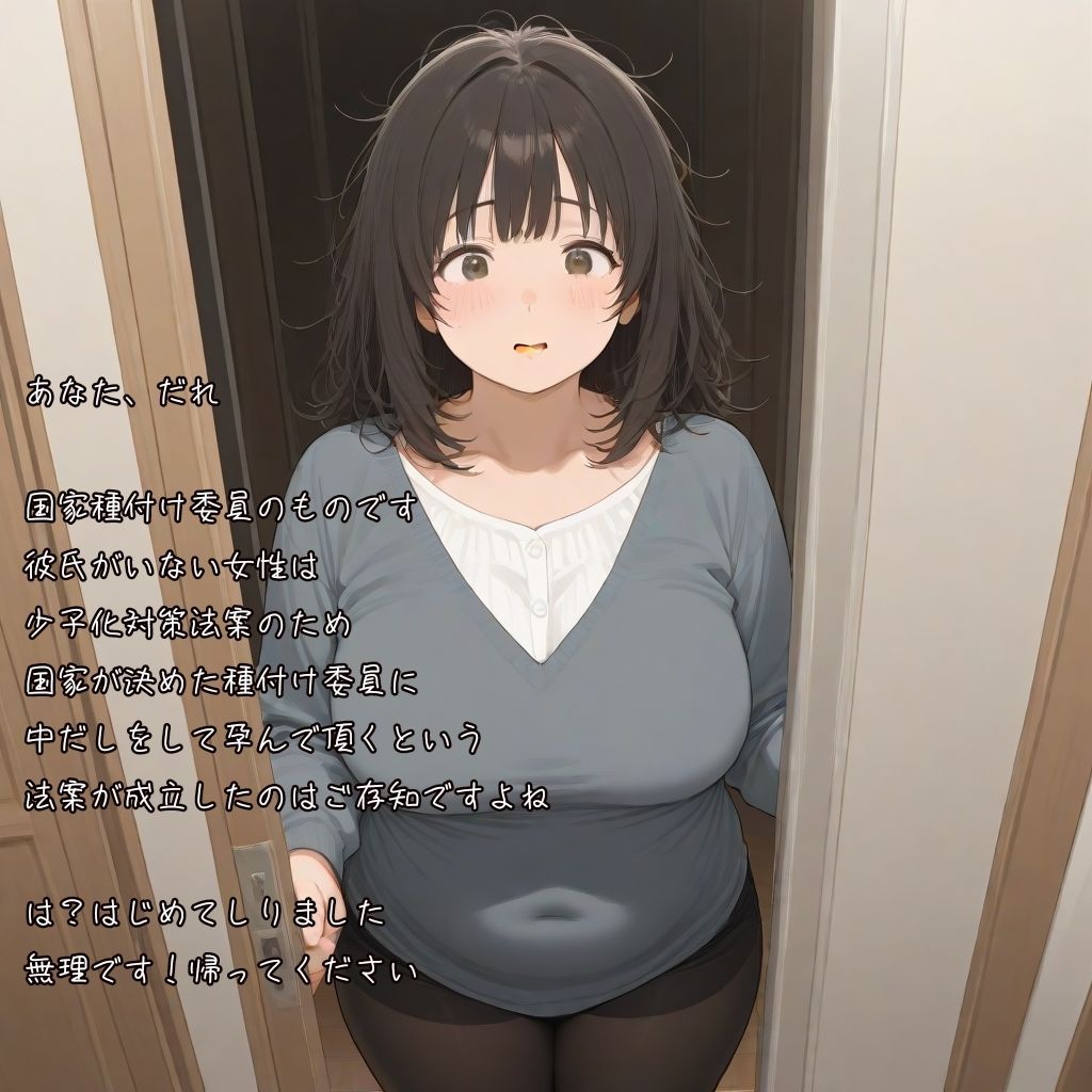 少子化対策で 地味デブオタクな私を種付け 国家特別公務員が訪問だって？