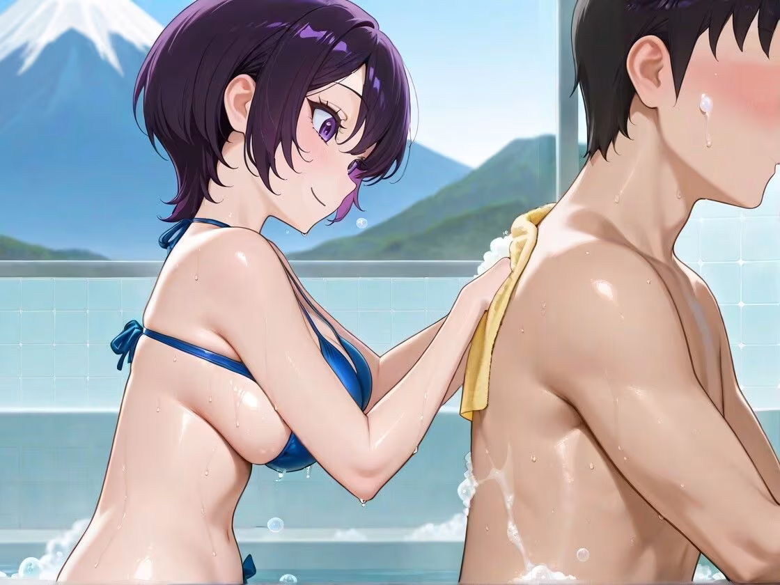 クールビューティな番台のお姉さんは気に入った客（ボク）で性欲を発散する【バイノーラル/女性優位/中出し】