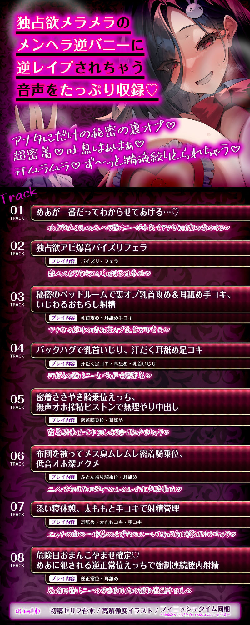 【女性優位】メンヘラ逆バニーの汗だく逆レ●プ【無声オホ】〜汗と吐息が混じる肉欲しか考えられないムレムレ密着交尾〜