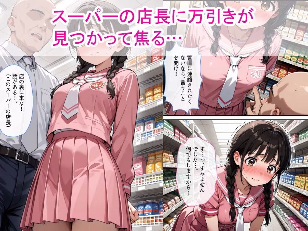 【スマホ快適版】万引きセーラー服女子校生に店長が中出しをした話