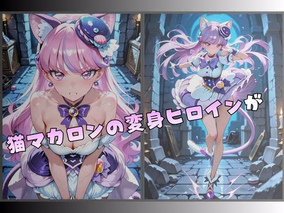 拘束された猫マカロンの変身ヒロイン