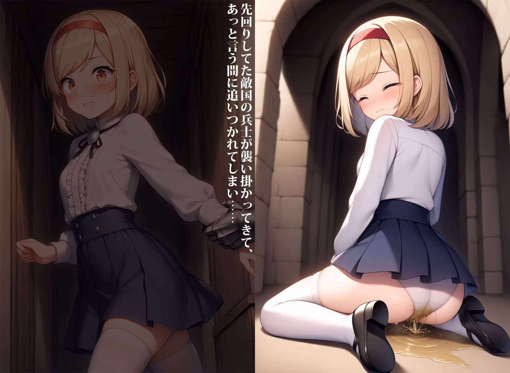 敗戦国の姫君と女騎士、屈辱のスカトロ拷問