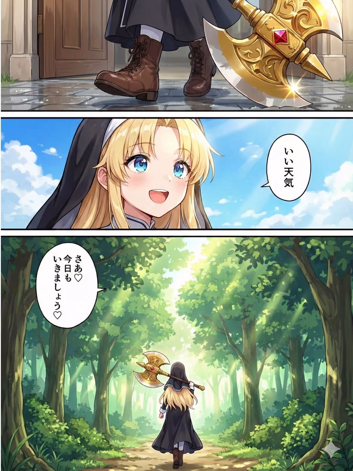 異世界で純粋金髪むちむちシスターがおちんぽをしごいてくれて好き放題中出しさせてくれる濃厚甘やかし射精♪