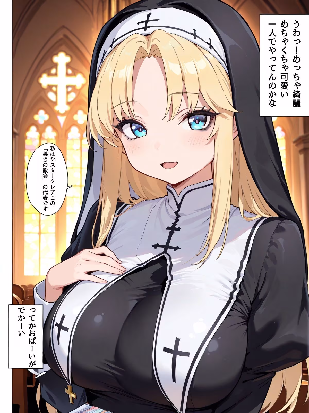 異世界で純粋金髪むちむちシスターがおちんぽをしごいてくれて好き放題中出しさせてくれる濃厚甘やかし射精♪