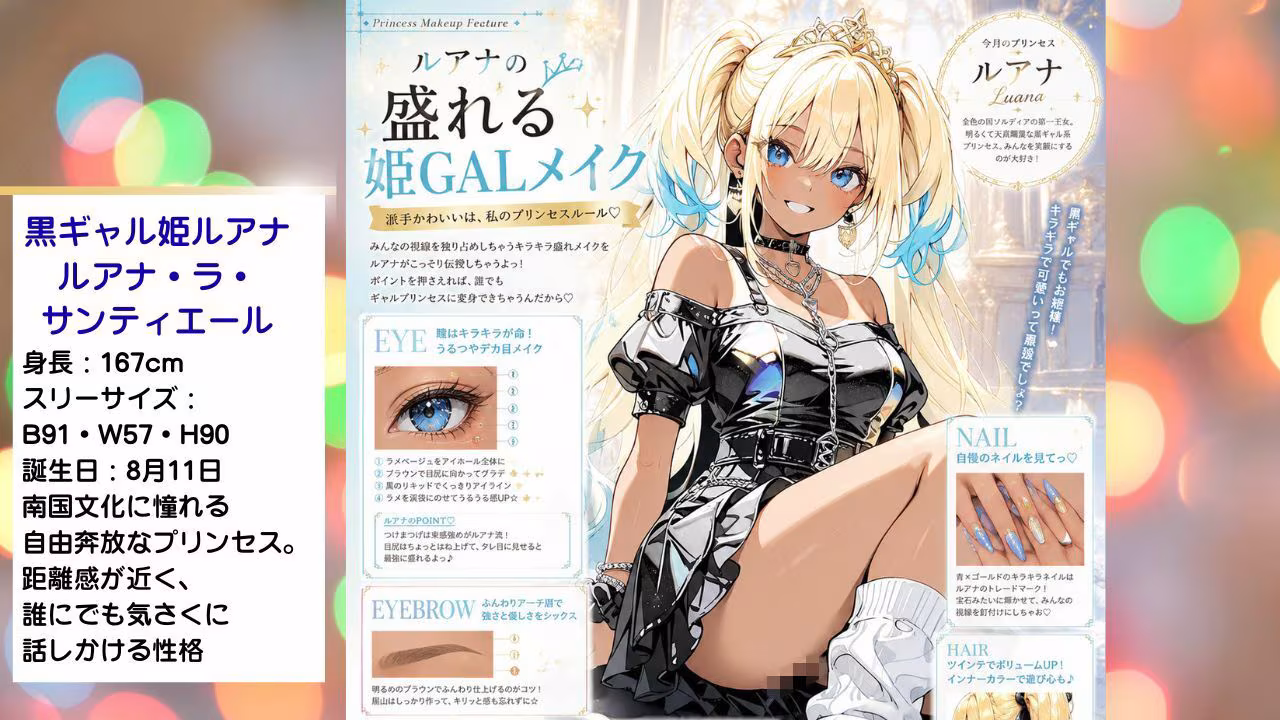 着エロアゲアゲ交尾 黒ギャル姫ルアナのバチ盛れ独占タイム 〜0距離密着メイクとルーズソックスで日焼け跡おっぱいを押しつけられちゃう〜