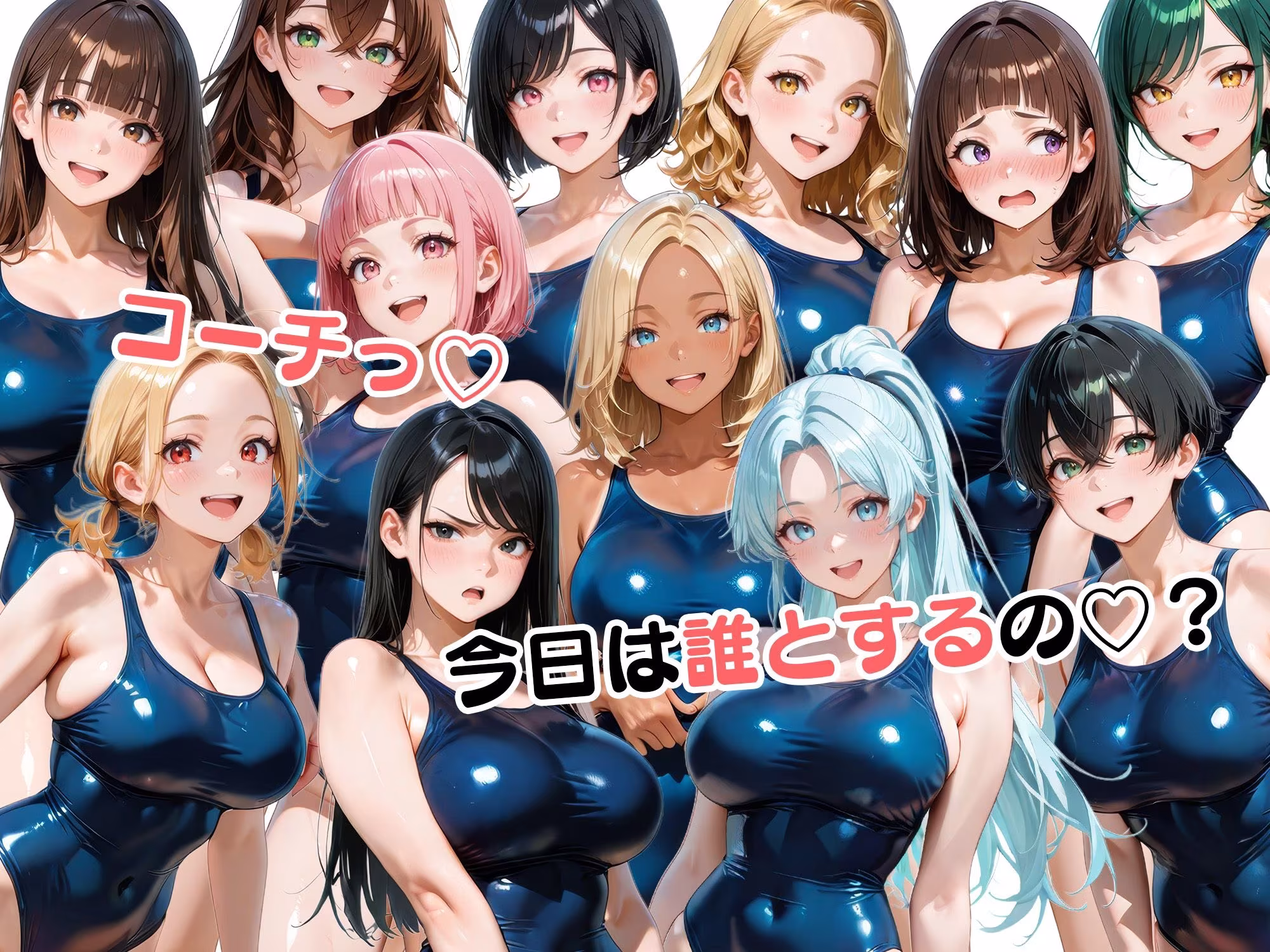 12人の爆乳スク水水泳部と毎日ヤリ放題なコーチ生活