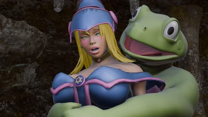 敗北の黒魔導士  〜魔物蛙の毒息に堕ちる〜