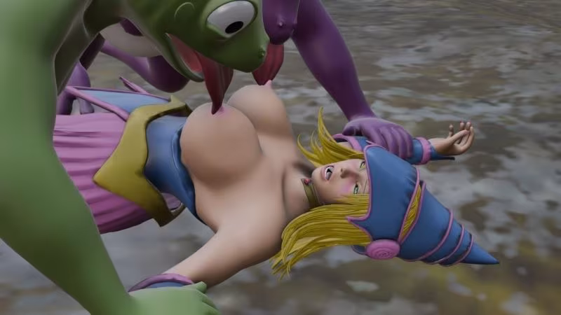 敗北の黒魔導士  〜魔物蛙の毒息に堕ちる〜