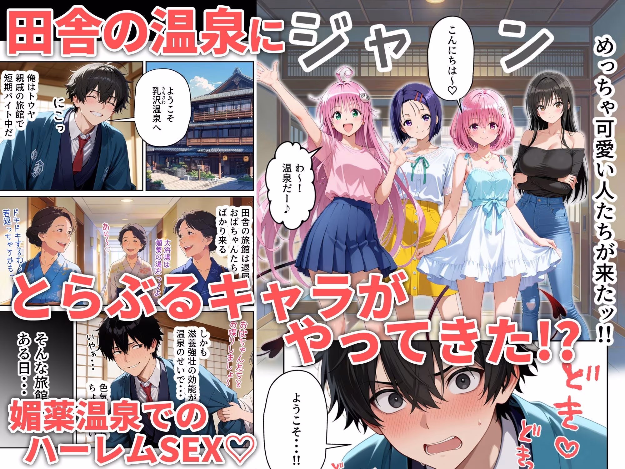 覗き見とらぶるハーレム温泉〜媚薬の湯〜