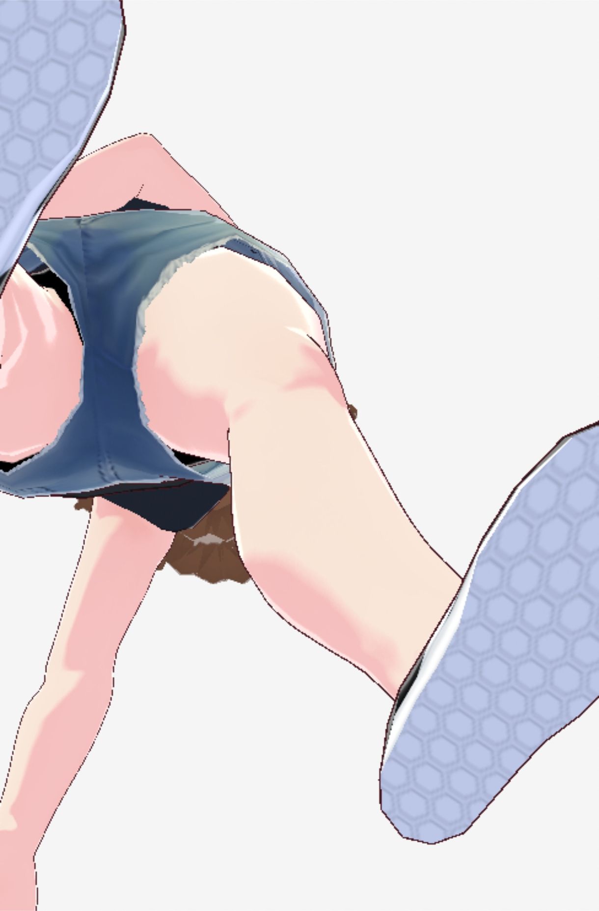 黒いノースリーブにデニムのショートパンツのお姉さん（セリフなし  3DCGモデル  イラスト集）