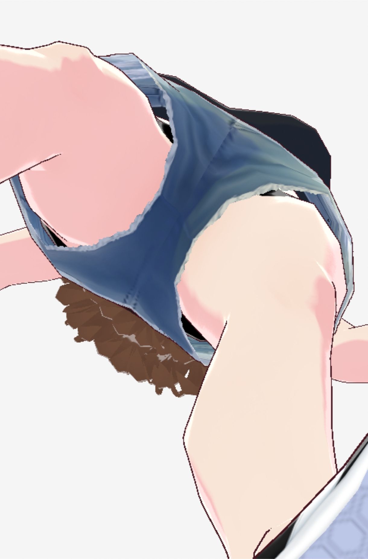 黒いノースリーブにデニムのショートパンツのお姉さん（セリフなし  3DCGモデル  イラスト集）