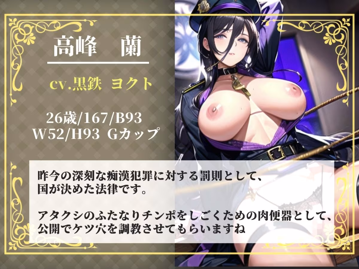 【新作価格】【豪華おまけあり】【プレミアムサウンド】【痴○撲滅法案施行】 童貞好きなふたなり婦警の公開逆レ○プショー♪公衆の面前でアナルを晒されながら、みじめなポーズのまま犯●れてしまう。
