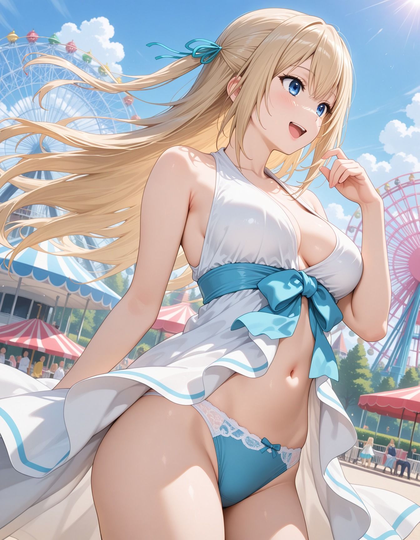 廃れた遊園地でキモ男集団に輪●された少女