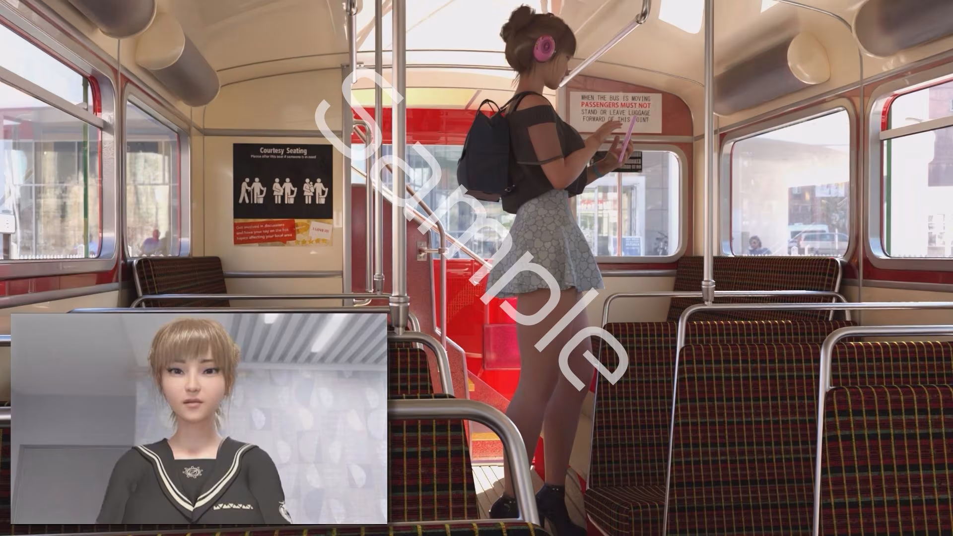 【▲100】一ノ瀬廻里・私服登校日にスカート内を逆さ撮りされた自分のパンチラ盗撮被害動画の確認を強いられる（サテン地豹柄ピンク色ギャルパンティ）