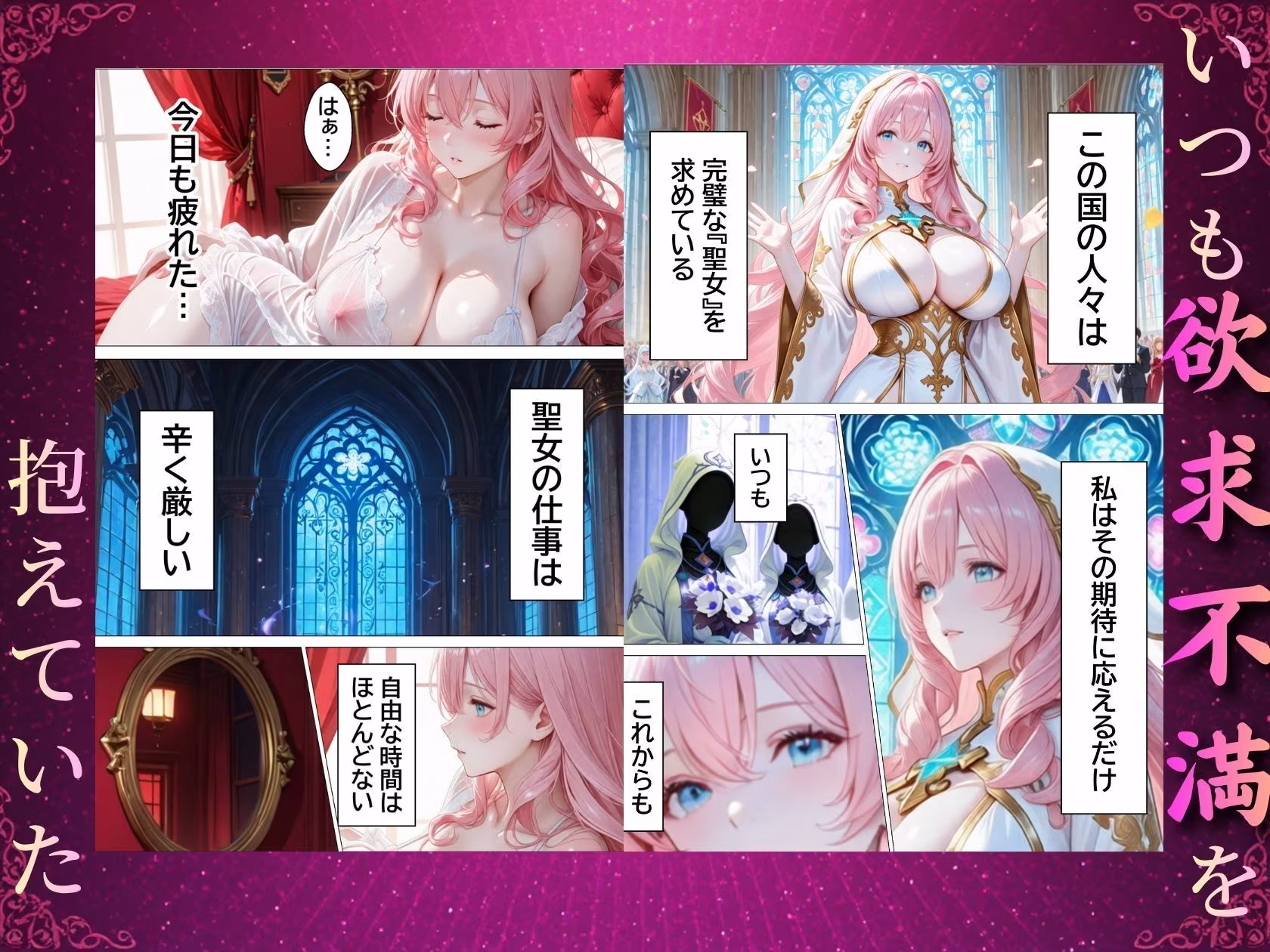 聖女の禁断オナニー〜鏡の声に誘惑され魔道具で純潔崩壊〜