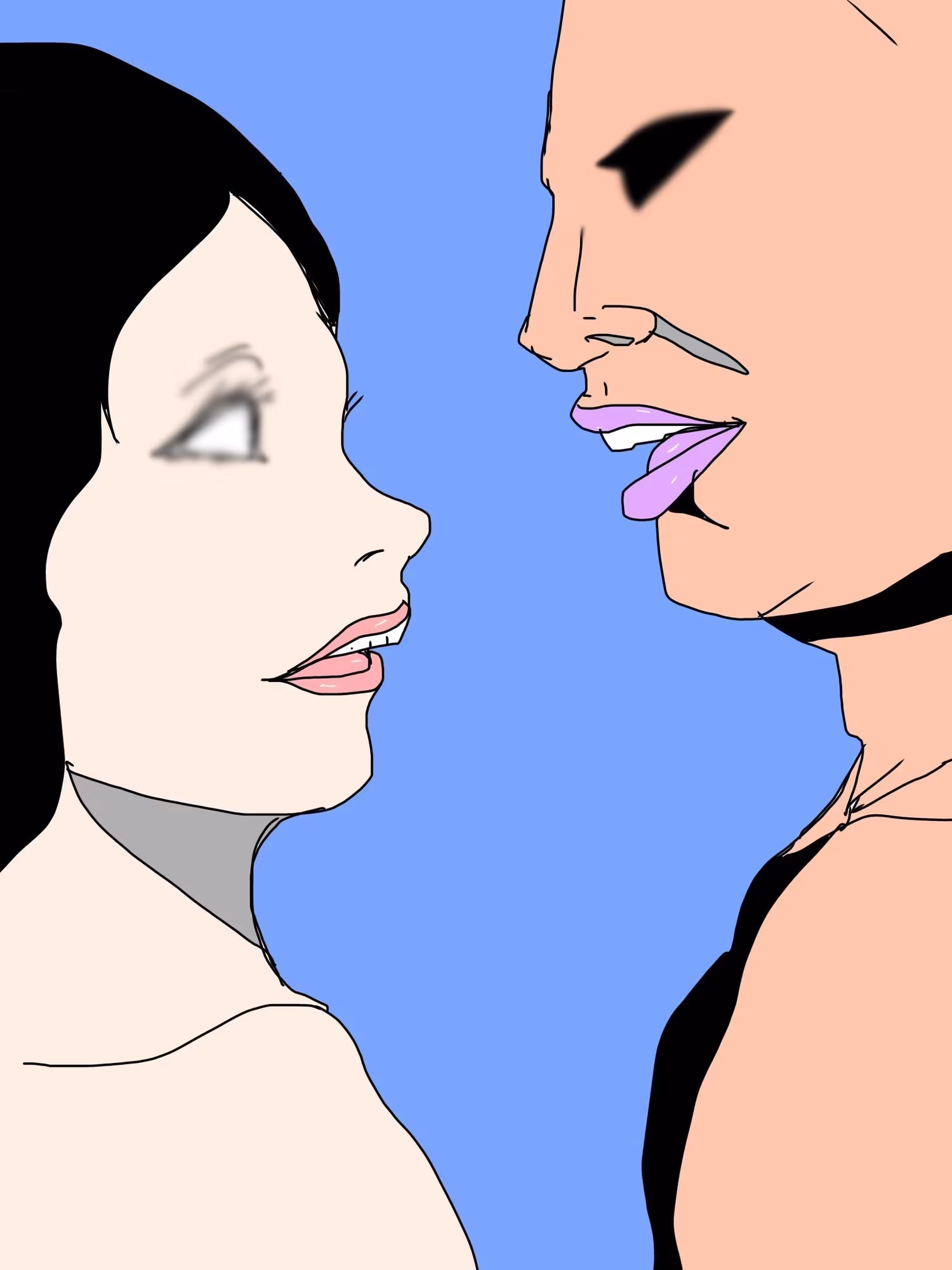 妻と他男の接吻光景