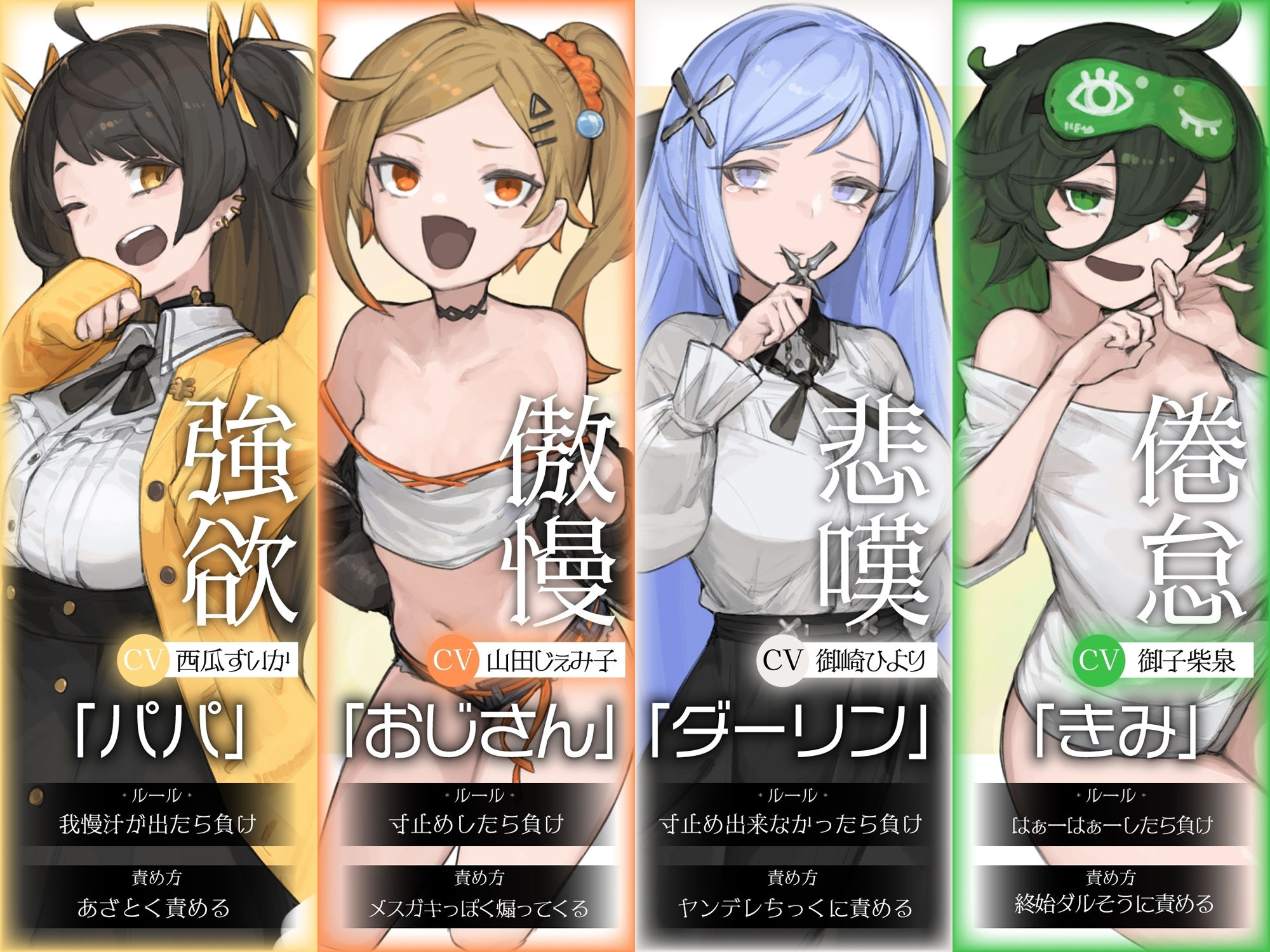 【10時間超え↑ウルトラボリューム】【マゾ向け】8つの想念-クリアできるまでループから抜け出せない？破滅覚悟のルート分岐オナサポ【KU100 高音質】