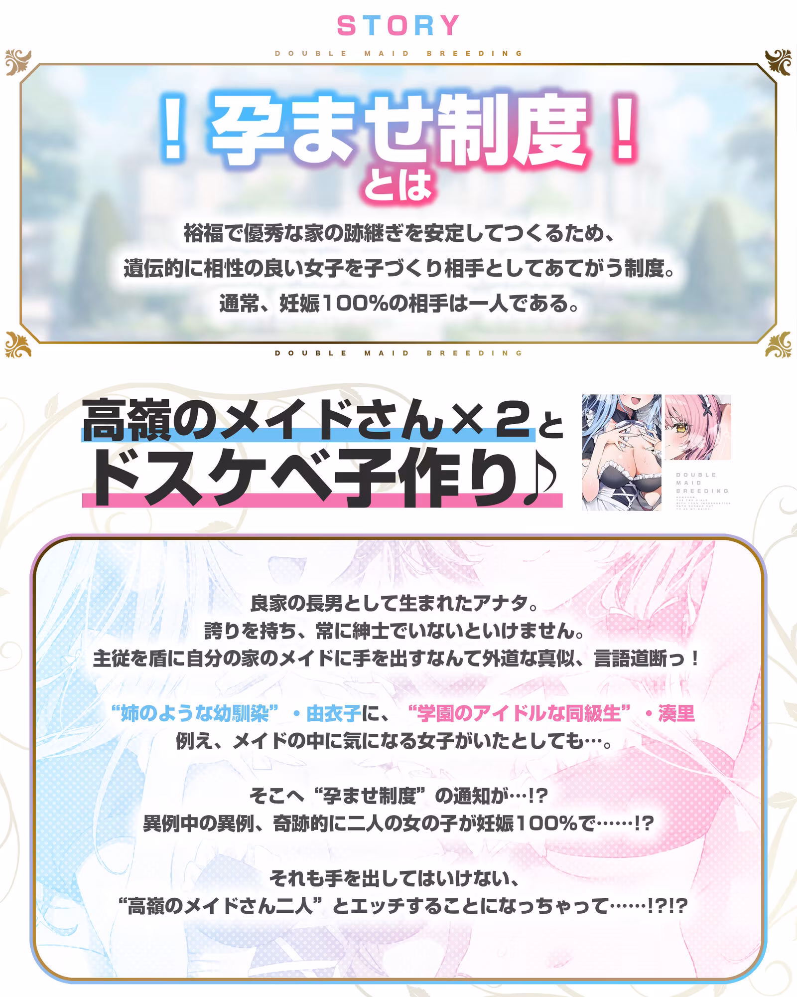 孕ませWメイド  〜妊娠100％の女の子が奇跡的に僕のメイドさん二人共だった件について〜