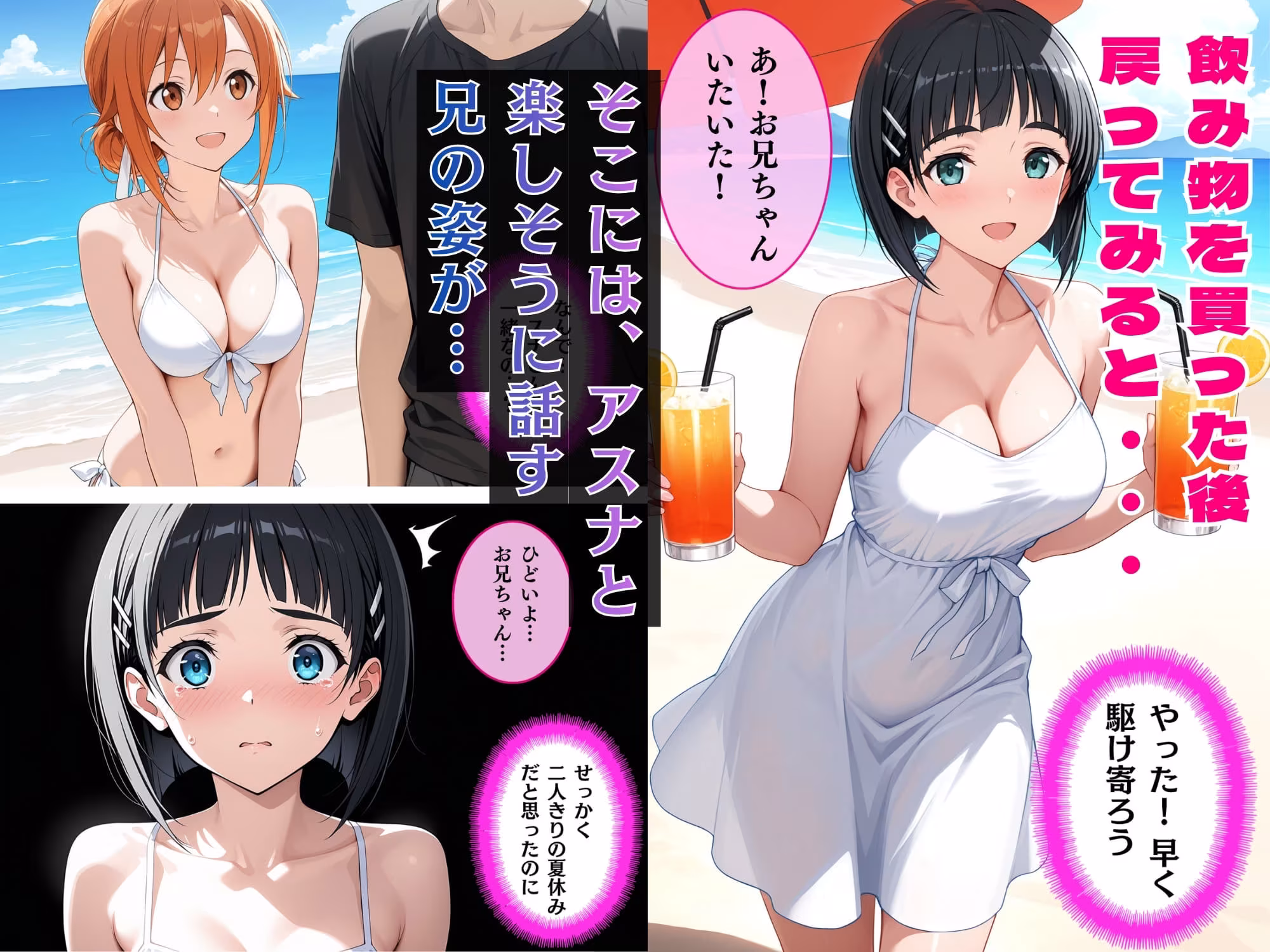 直葉の絶頂性奴●へM覚醒、夏の海でレ○プされメス堕ちする