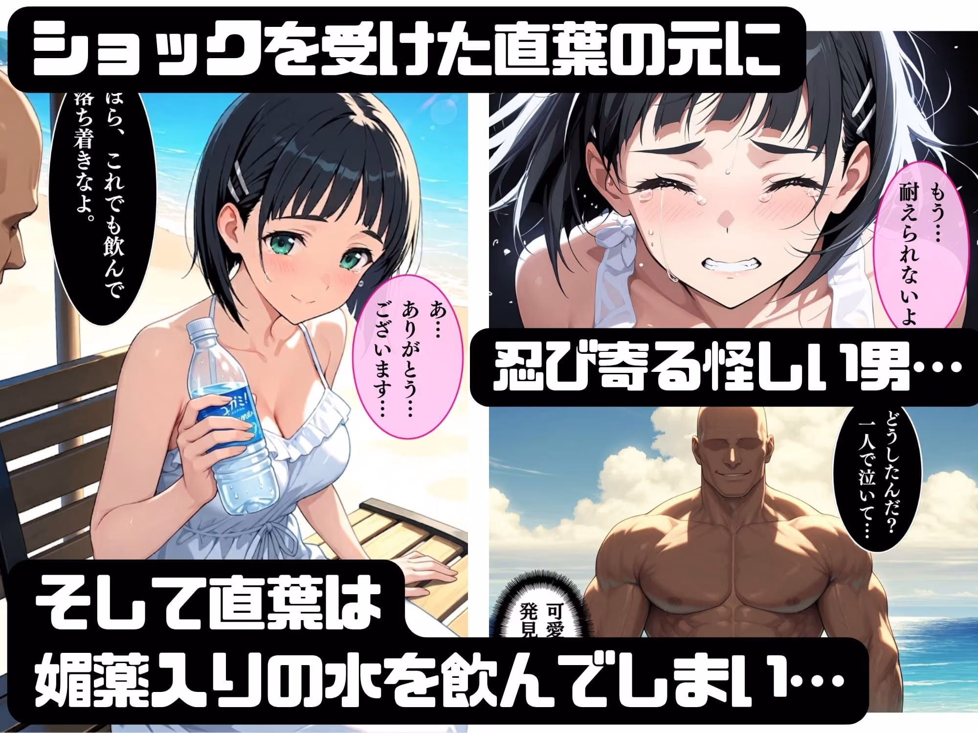 直葉の絶頂性奴●へM覚醒、夏の海でレ○プされメス堕ちする