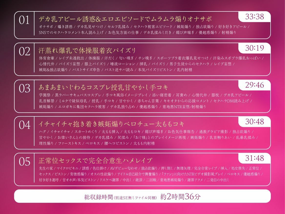 内気な低身長ムチムチJカップ爆乳教え子JKアイドルのあざとぉい媚び媚び甘とろボイスチンイラ淫語誘惑…♪セクハラ匂わせ♪嫉妬＆優越感煽り♪