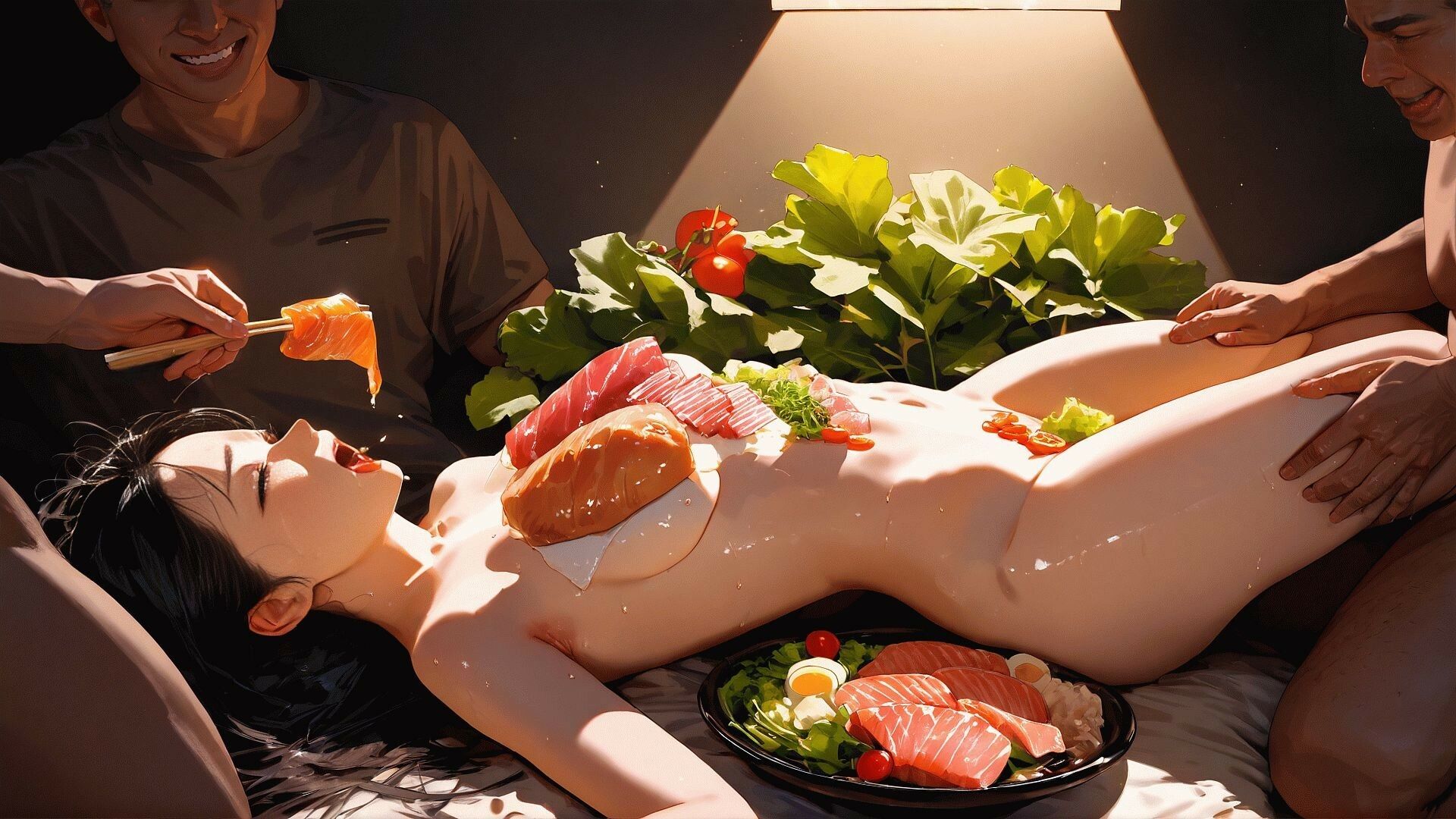 堕楽の饗宴 ― 酒池肉林の女体盛り、背徳の供物