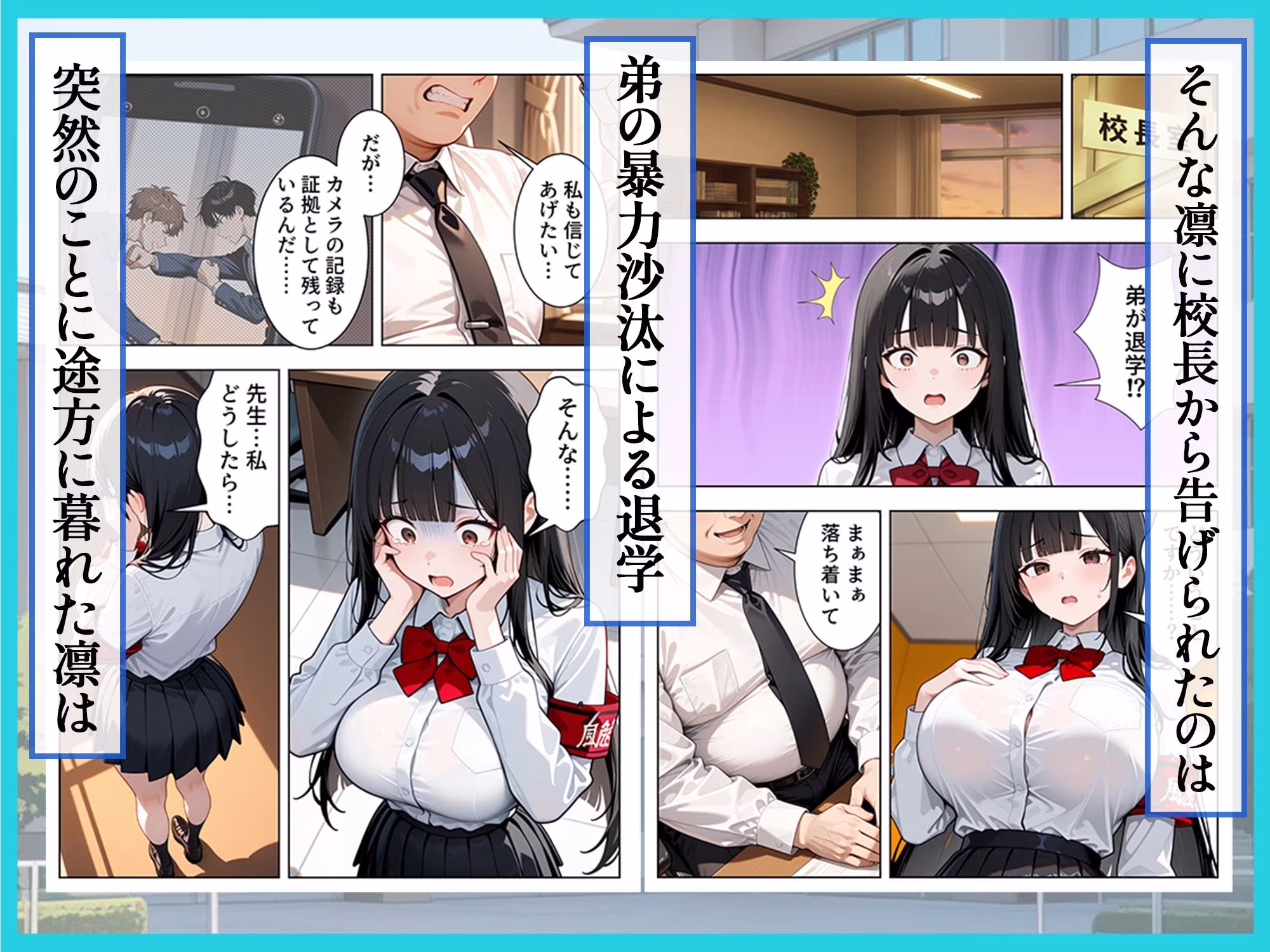 強気な風紀委員が卑劣な校長の罠にハマりメス堕ちする話