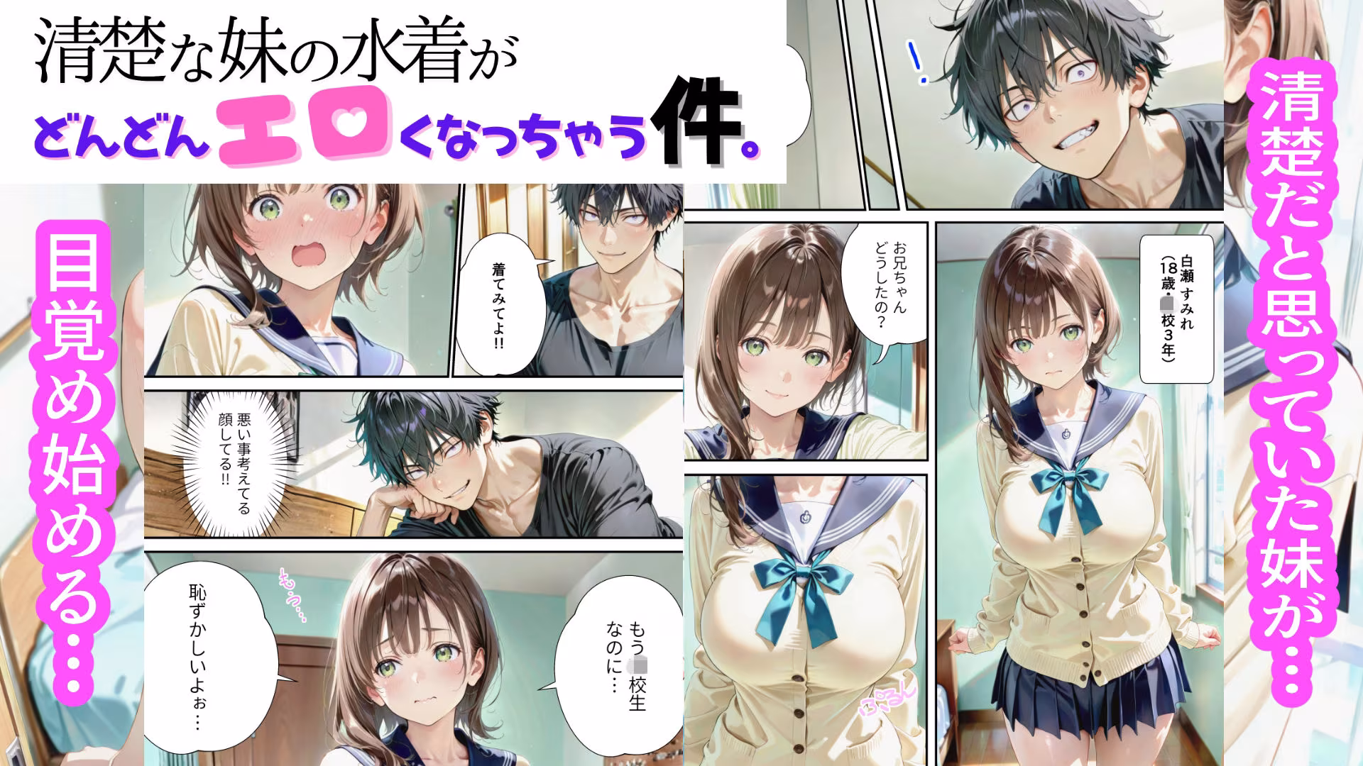 清楚な妹の水着が、どんどんエロくなっちゃう件。第1話「スク水編」