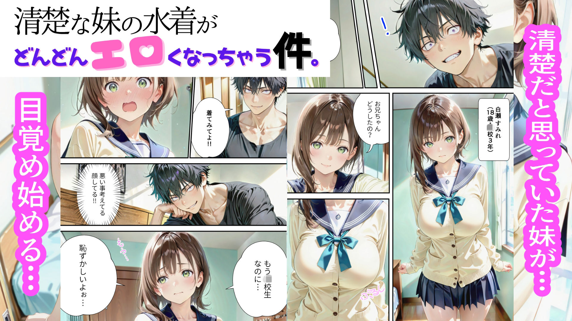 清楚な妹の水着が、どんどんエロくなっちゃう件。第1話「スク水編」