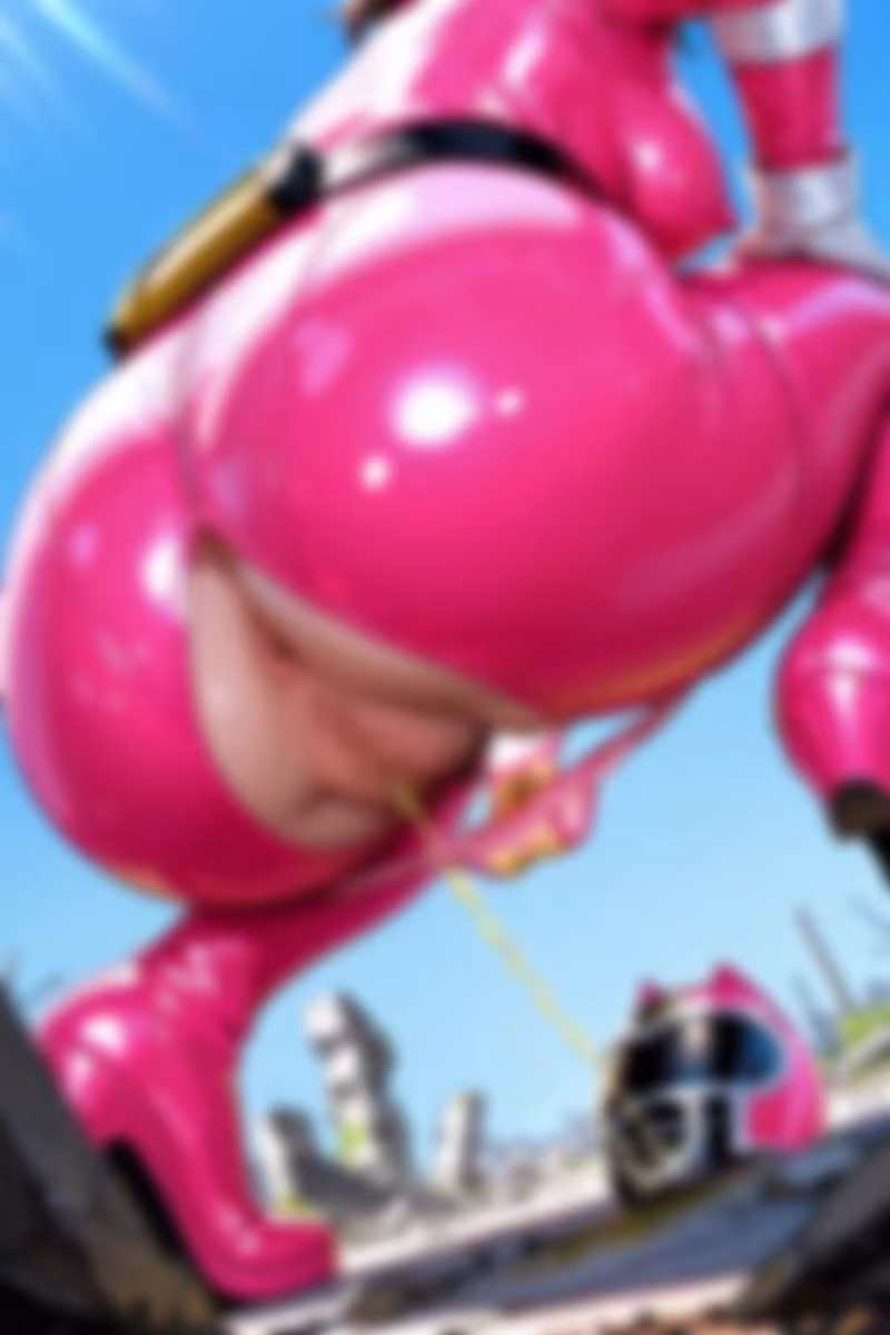 戦隊ヒロイン・極限の野外放尿。激闘の合間に理性に屈した背徳の瞬間。