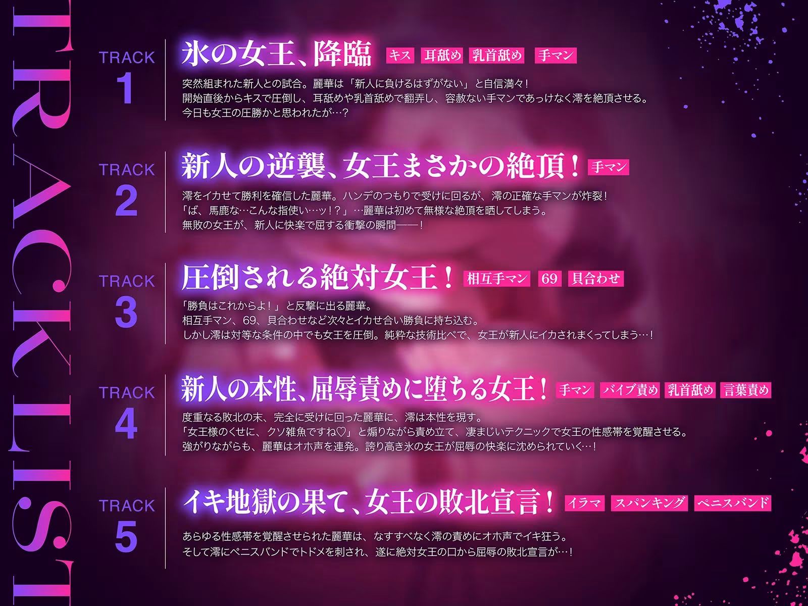 【地下・レズバトル】絶対女王vs謎の新人〜無敗の絶対女王が新人選手に圧倒されてイキ地獄！！〜【KU100】
