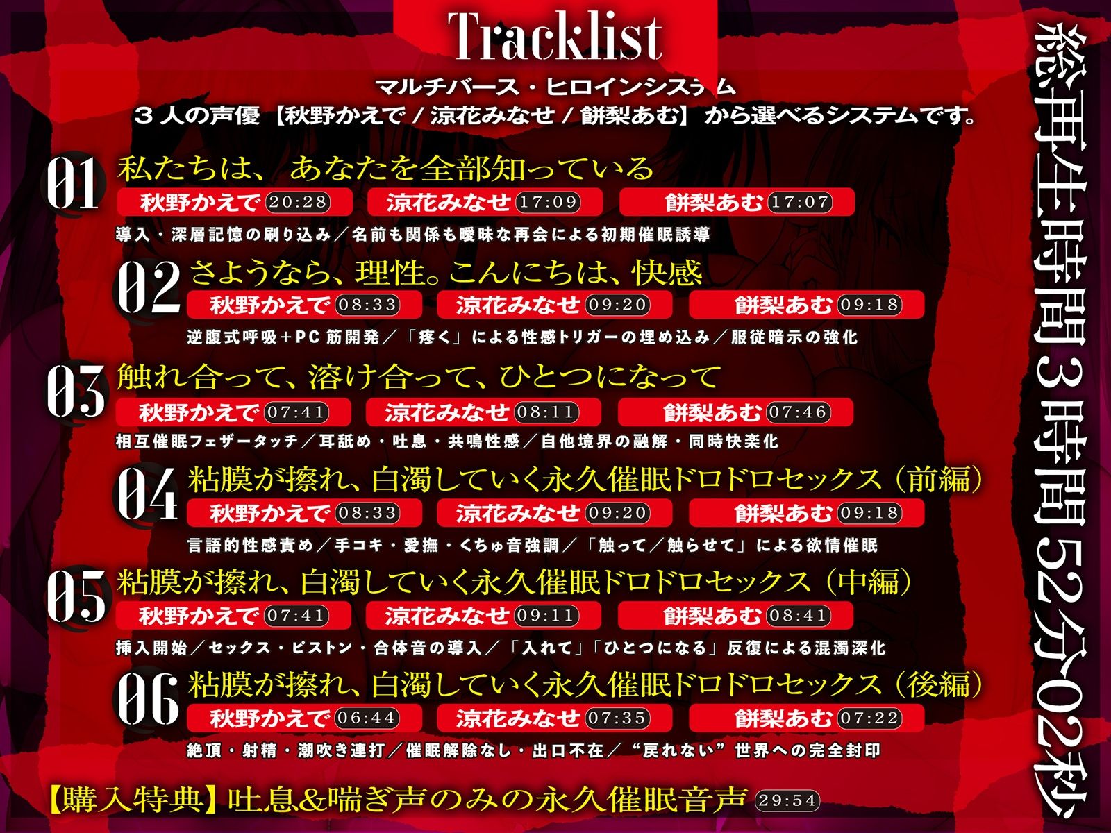 【？？催●解除なし？？】永・久・催・眠・三・重・奏【3声優による3バージョン収録】