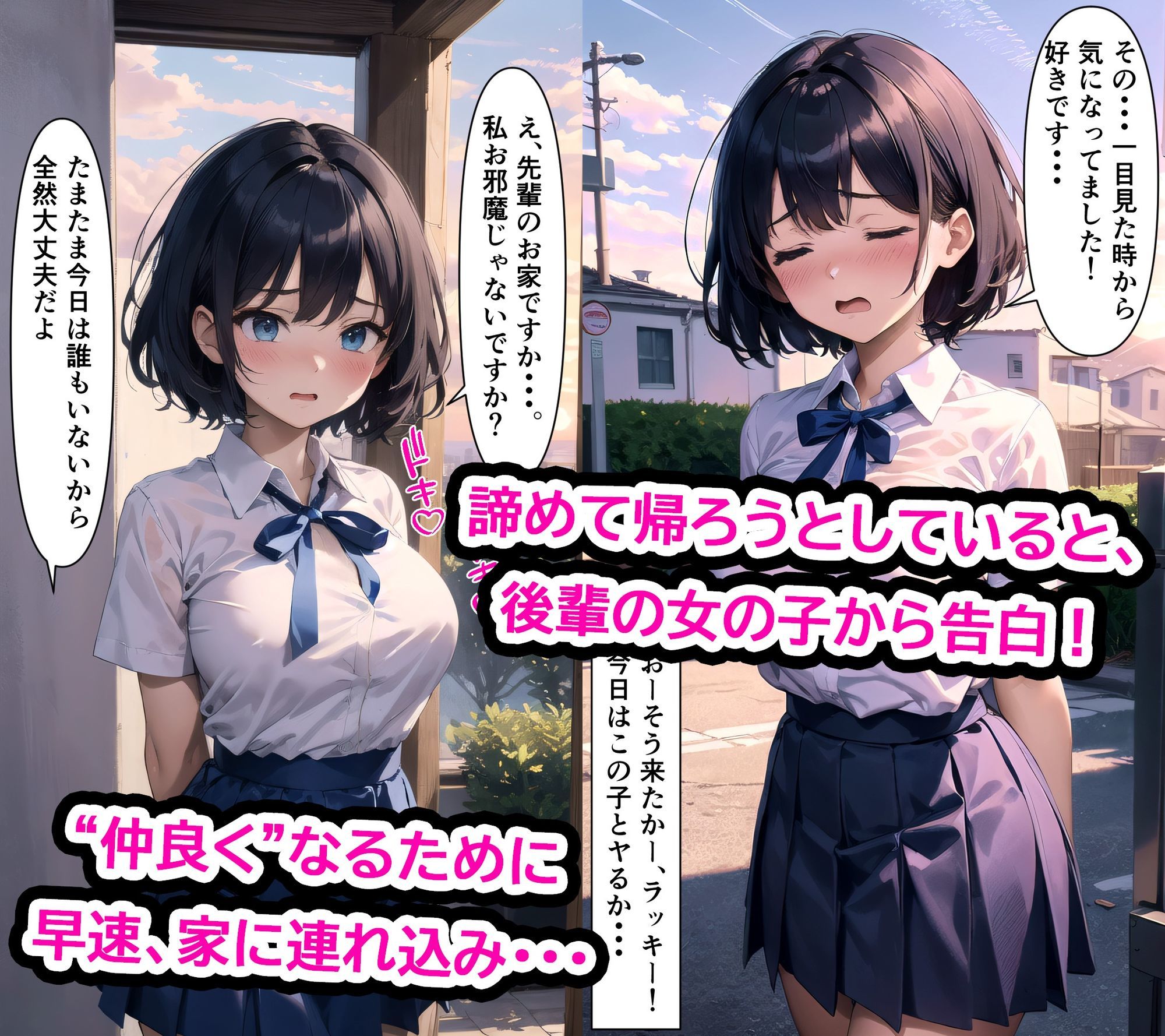 清楚系黒髪ショート巨乳美少女がヤリチンに処女を奪われる話