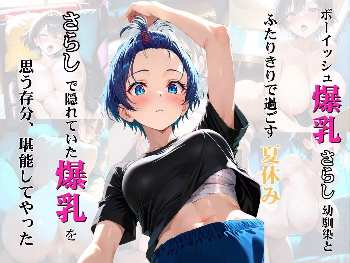 ボーイッシュ爆乳さらし幼馴染とふたりきりで過ごす夏休み さらしで隠れていた爆乳を思う存分、堪能してやった
