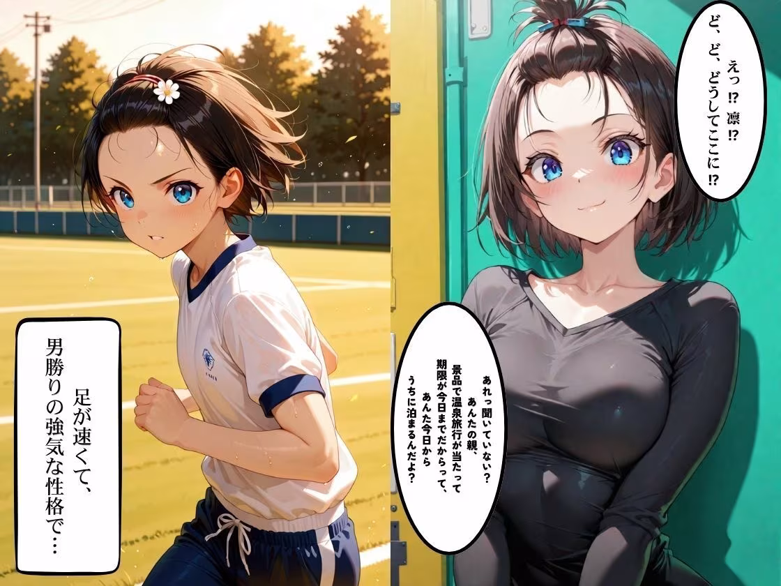 ボーイッシュ爆乳さらし幼馴染とふたりきりで過ごす夏休み さらしで隠れていた爆乳を思う存分、堪能してやった