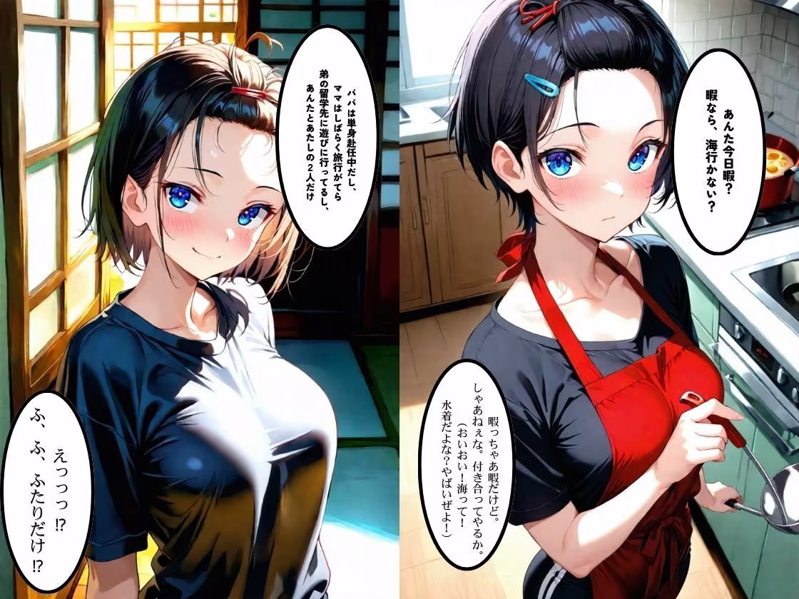 ボーイッシュ爆乳さらし幼馴染とふたりきりで過ごす夏休み さらしで隠れていた爆乳を思う存分、堪能してやった