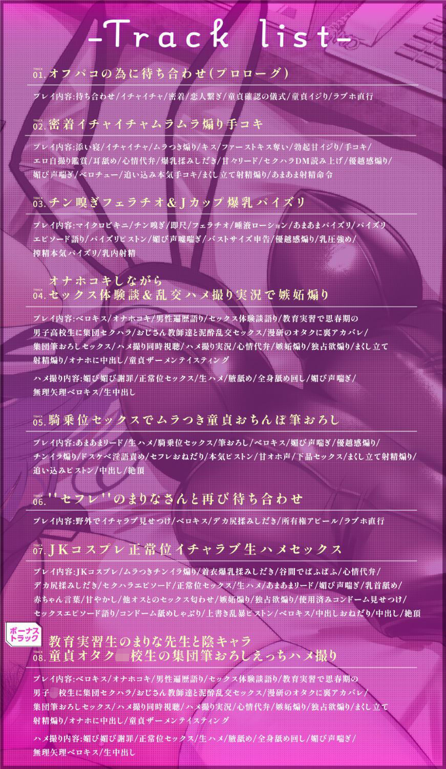 ドスケベ清楚系ビッチなムチムチJカップ爆乳現役JD裏アカ女子と童貞喰いヤリモク筆おろしオフパコあざとぉい媚び媚びねっとりエロ声誘惑＆甘サド淫語責め性欲煽り