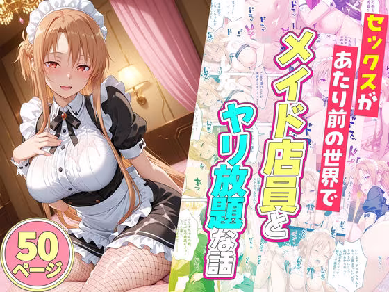 セックスが当たり前の世界でお気に入りのメイド店員とヤリ放題な話