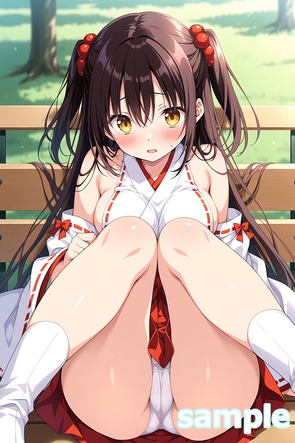 おパンツ拝見イラスト集 〜ミニスカ巫女さん編〜