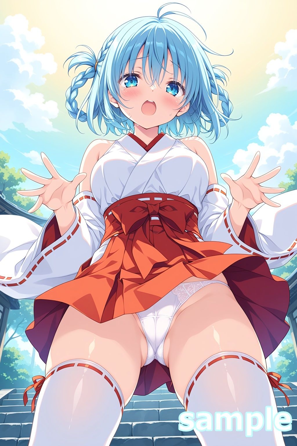 おパンツ拝見イラスト集 〜ミニスカ巫女さん編〜