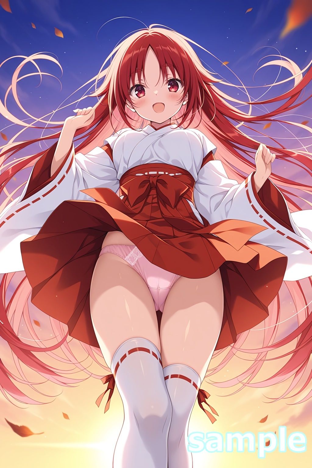 おパンツ拝見イラスト集 〜ミニスカ巫女さん編〜