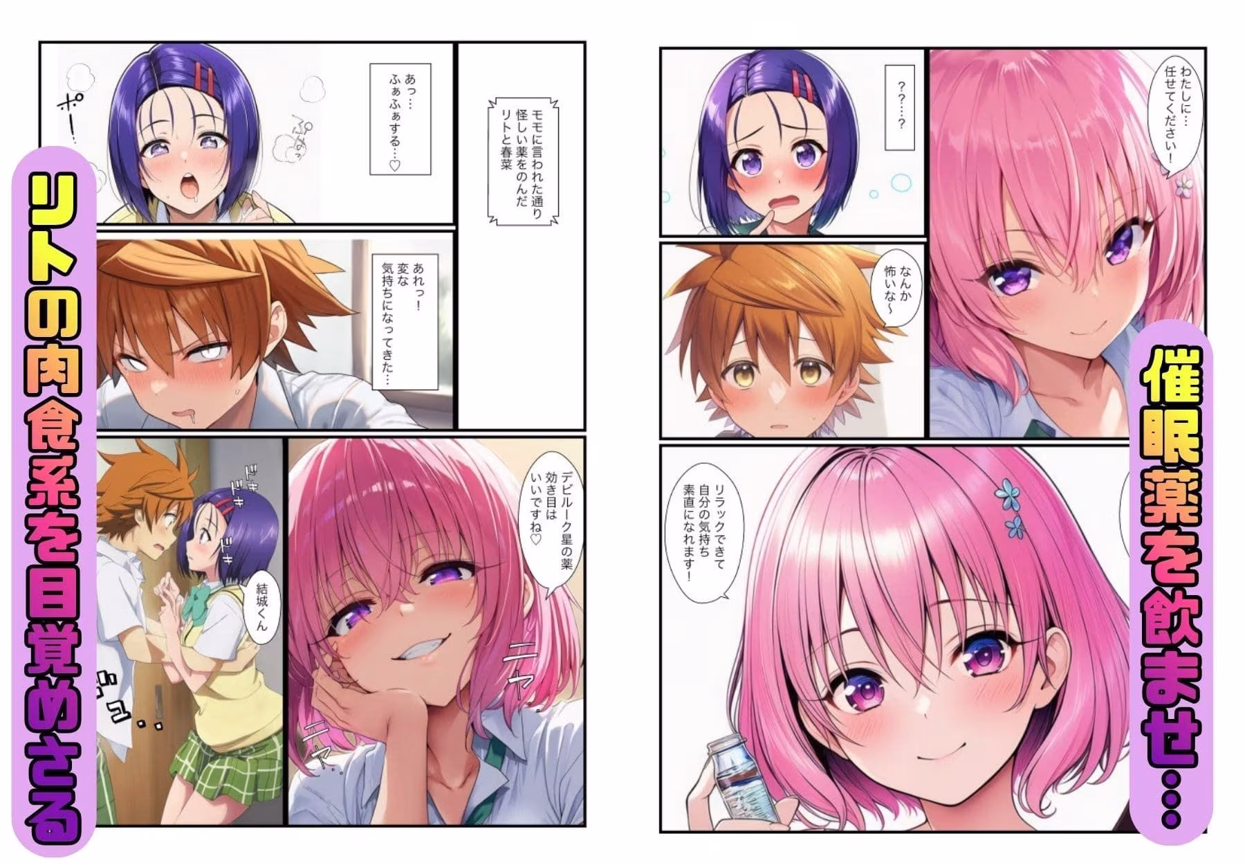 リトが催●でヤリチン！春菜とイチャラブ中出し、モモと浮気セックスでザーメン腟内射精