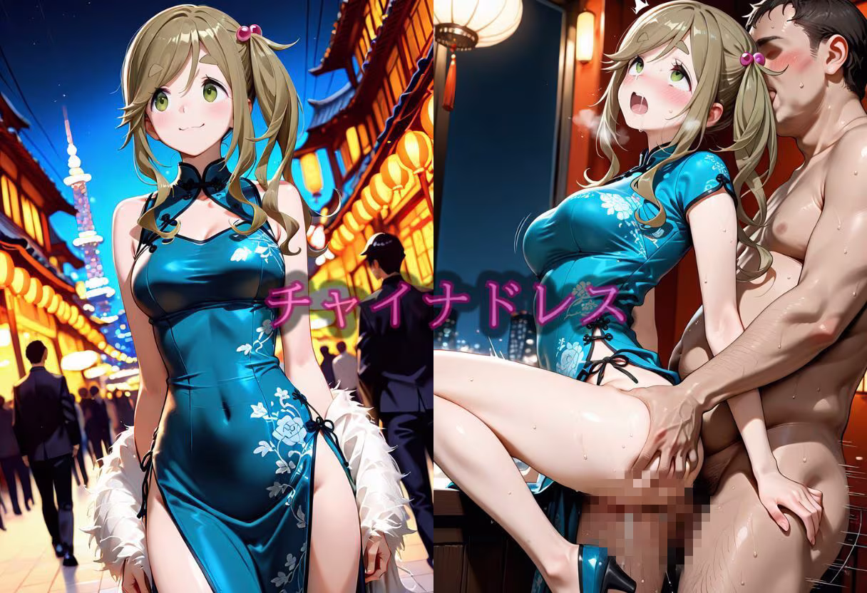 夜の街角で4人コスプレで大集合！ピンクメイド＆バニー＆チャイナドレス＆警察官がエッチに誘惑