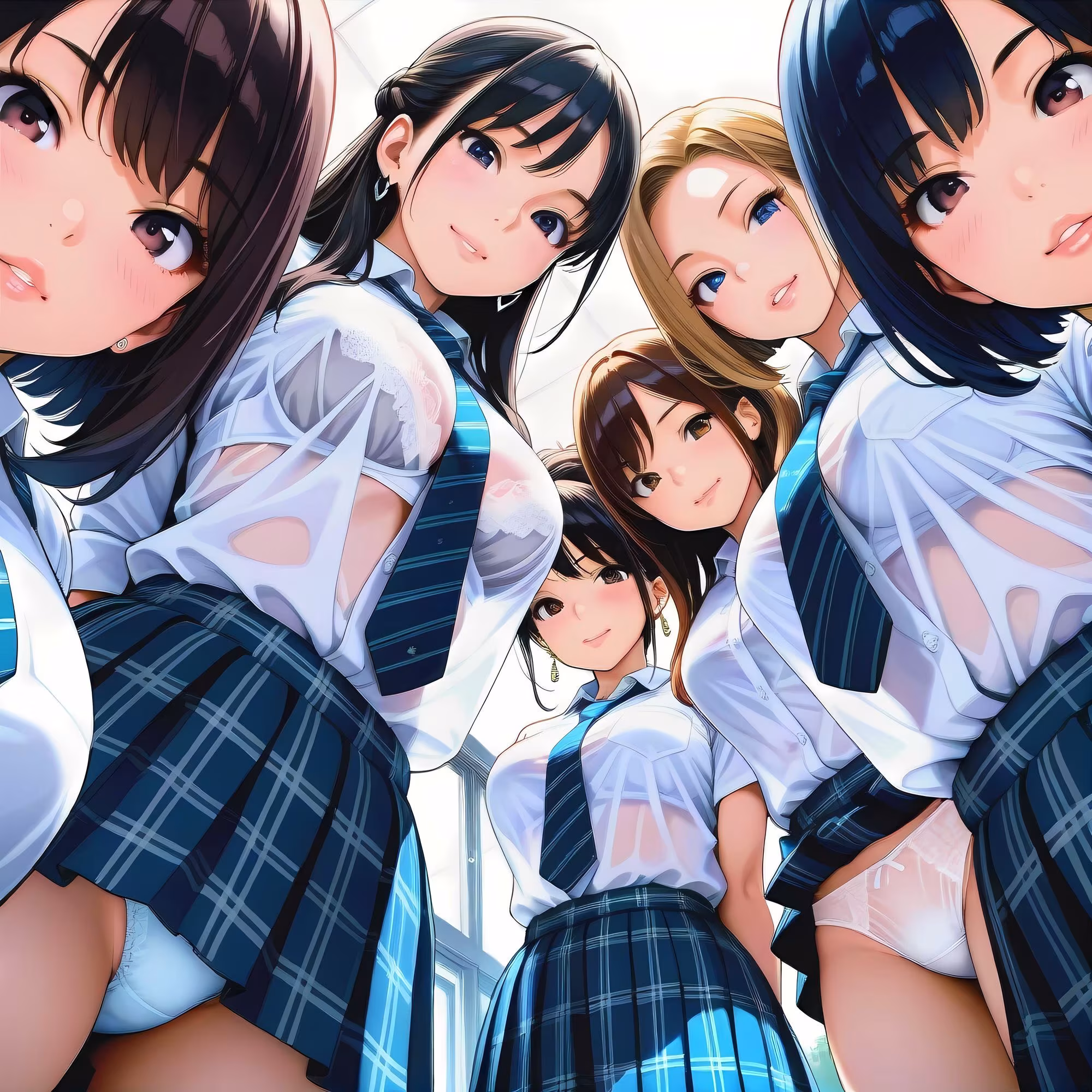 AIイラストフェティシズム【ハーレムパンチラ＆ブラ】