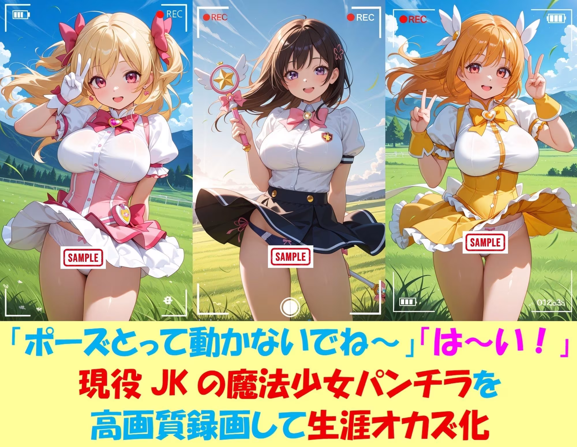 現役J○が撮影会でパンチラを撮られ生涯オカズ化3―魔法少女に変身してご奉仕―
