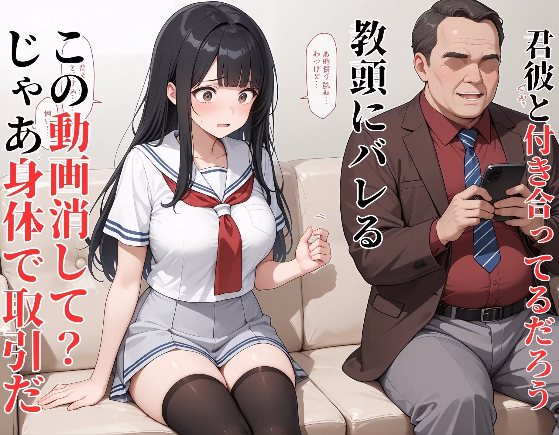 女子校生が教師と交際、教頭にバレ弱みを握られ何度も無理やりセックス→快楽堕ち